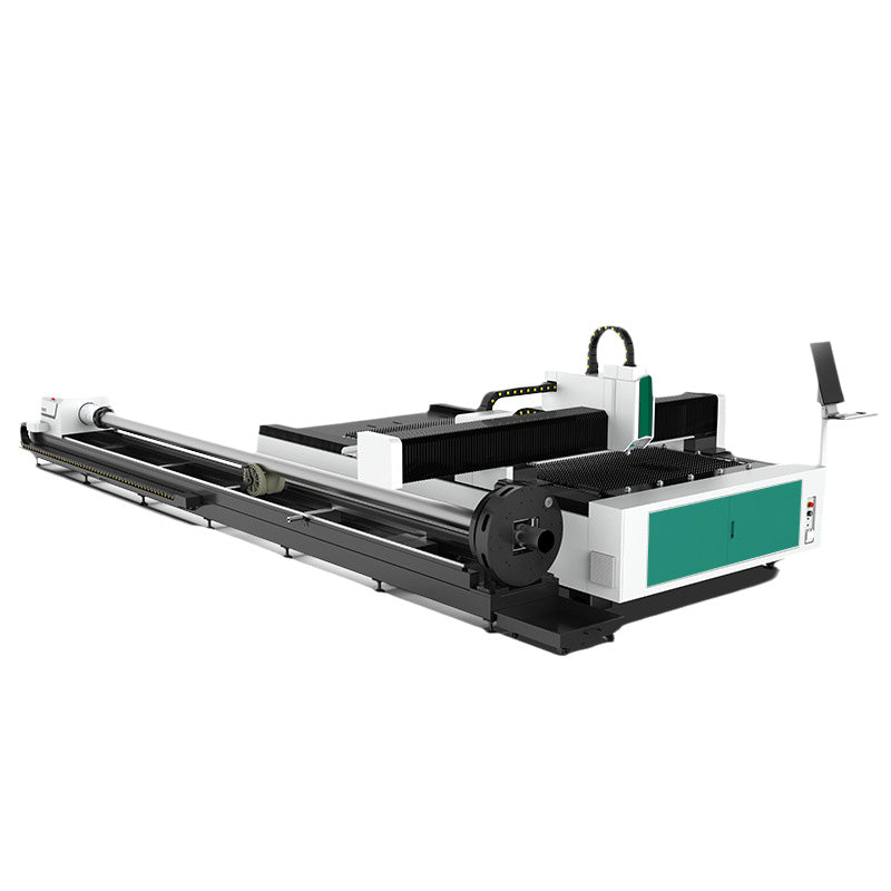 Dual purpose laser cutting machine for metal plate and tube
